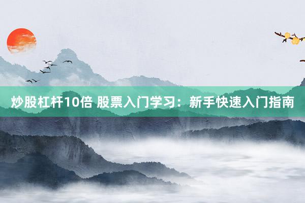 炒股杠杆10倍 股票入门学习：新手快速入门指南
