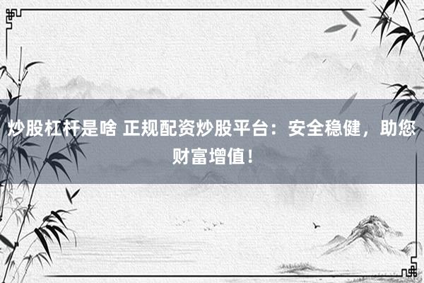 炒股杠杆是啥 正规配资炒股平台：安全稳健，助您财富增值！