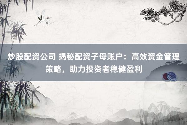 炒股配资公司 揭秘配资子母账户：高效资金管理策略，助力投资者稳健盈利