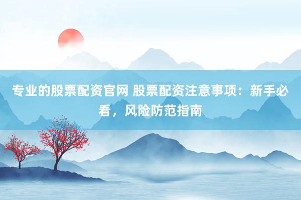 专业的股票配资官网 股票配资注意事项：新手必看，风险防范指南