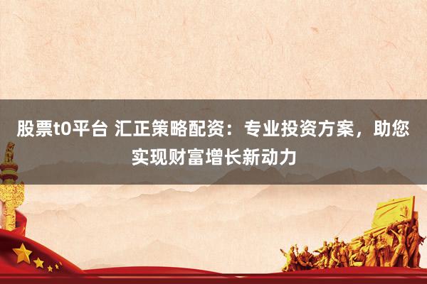 股票t0平台 汇正策略配资:专业投资方案,助您实现财富增长新动力