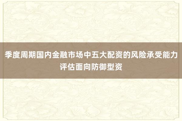 季度周期国内金融市场中五大配资的风险承受能力评估面向防御型资