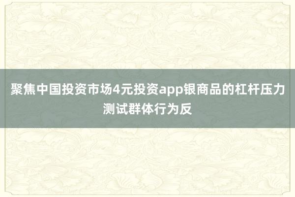 聚焦中国投资市场4元投资app银商品的杠杆压力测试群体行为反