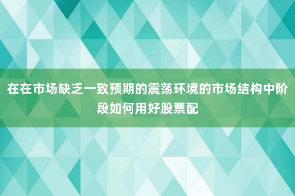 在在市场缺乏一致预期的震荡环境的市场结构中阶段如何用好股票配