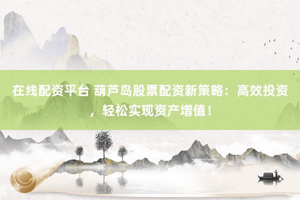 在线配资平台 葫芦岛股票配资新策略：高效投资，轻松实现资产增值！