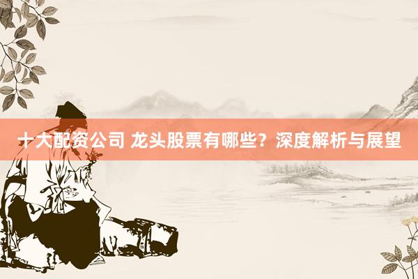 十大配资公司 龙头股票有哪些？深度解析与展望